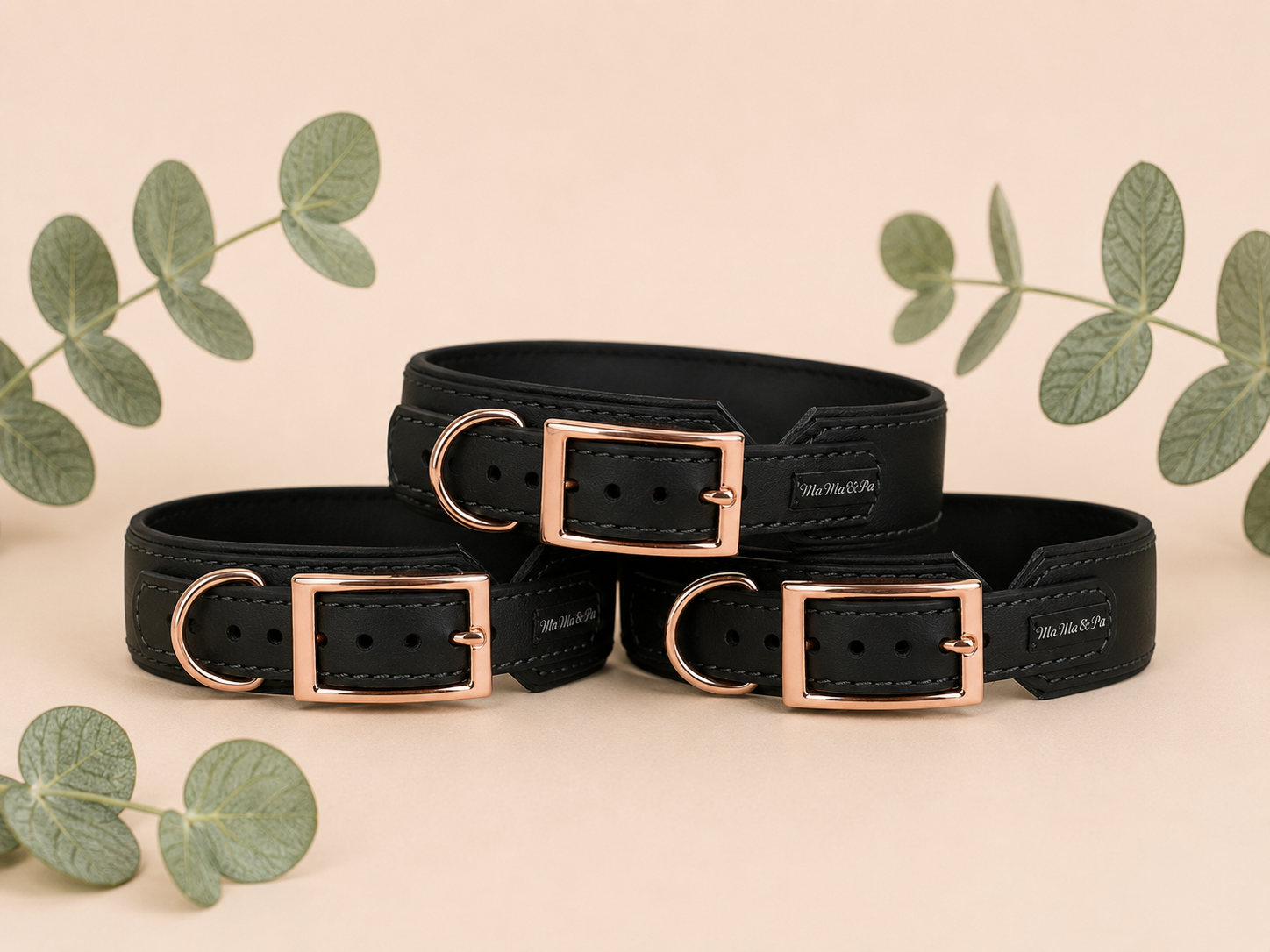 Biothane Leder Halsband mit Dornschnalle