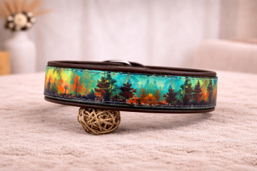 Biothane Leder Motiv Halsband "Herbstwald"