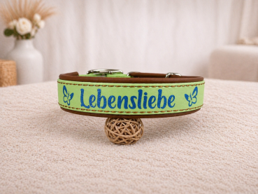 Biothane Leder Halsband "Lebensliebe"