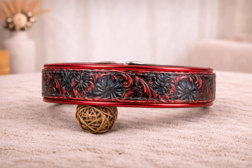 Biothane Leder Motiv Halsband "Blume"