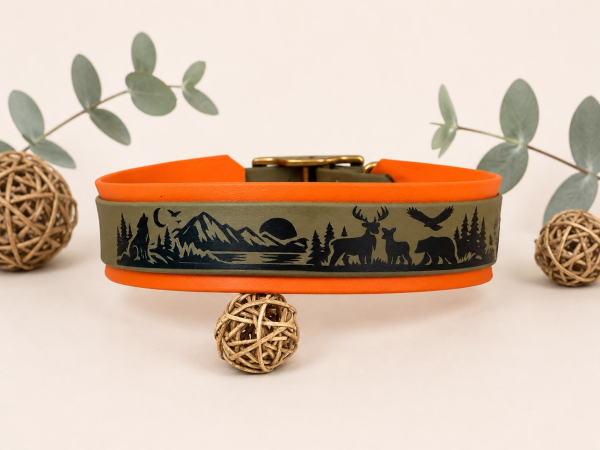 Biothane Halsband Double 38mm - Wald oder Strand