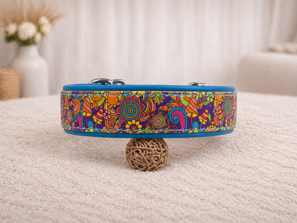 Biothane Leder Motiv Halsband "Bunt"
